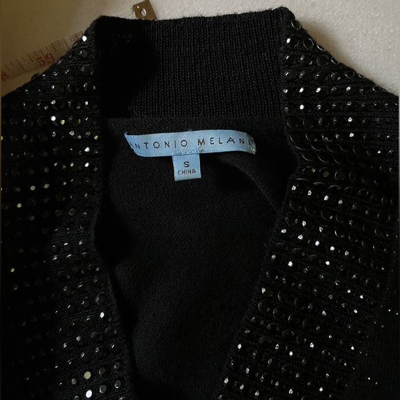 Antonio Melani Fine Merino Wool Black Bolero Cardigan S - Picture 2 of 7